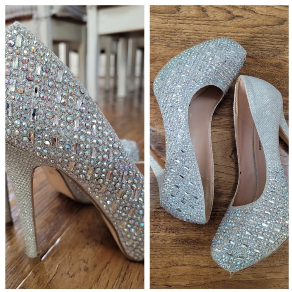 Lauren Lorraine Bella silver heels - Picture 1 of 16